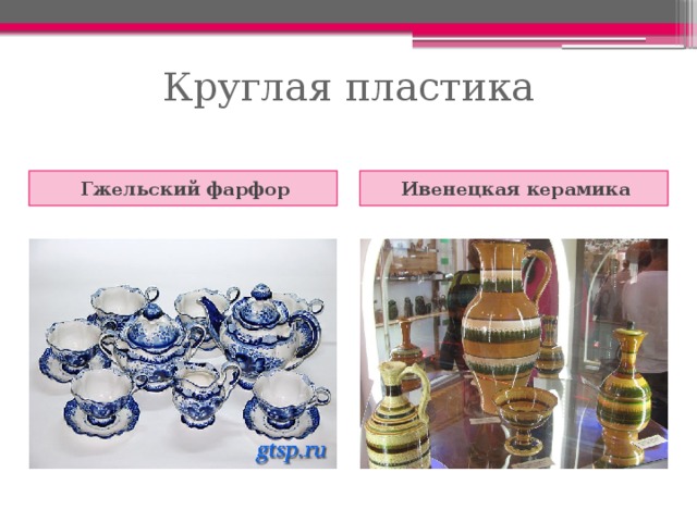 Круглая пластика Гжельский фарфор Ивенецкая керамика 