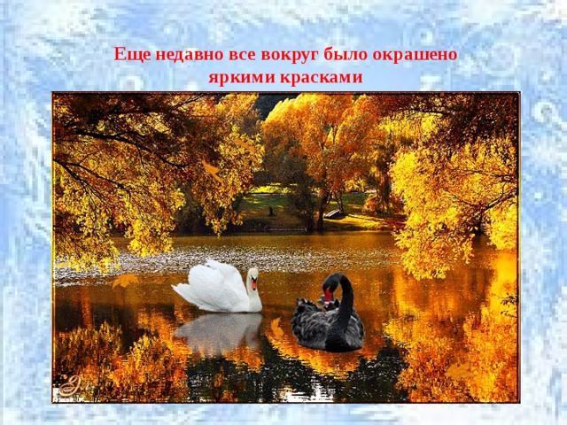 Еще недавно все вокруг было окрашено яркими красками 