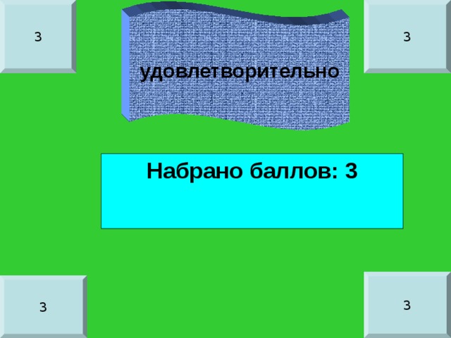 3 3 удовлетворительно Набрано баллов: 3 3 3 