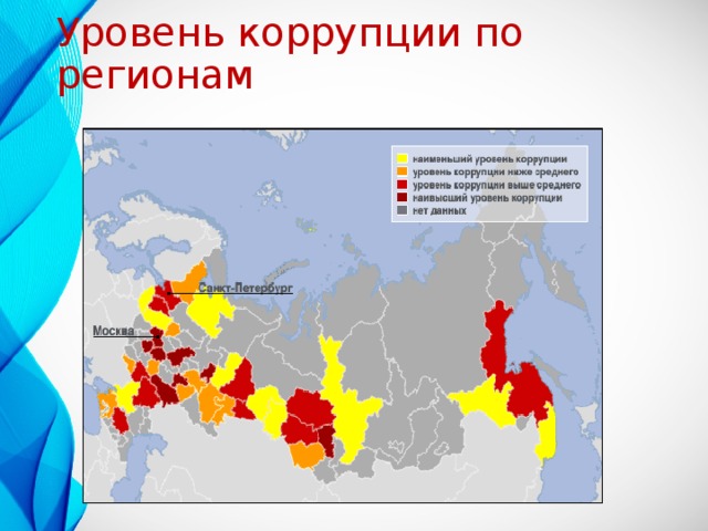 Уровень коррупции по регионам 