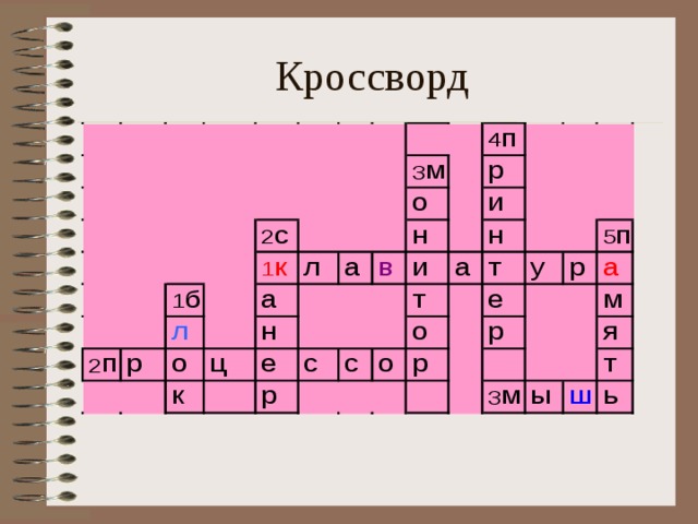 Кроссворд м п с к б п п м   