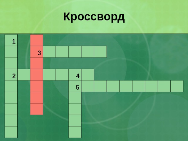 Кроссворд 1       3 2                               4         5                         
