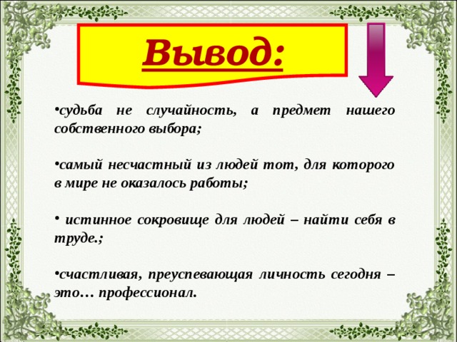 Вывод: