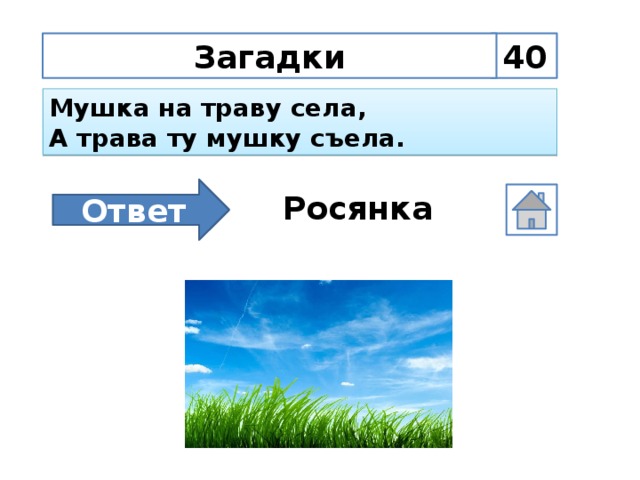 Загадки 40 Мушка на траву села, А трава ту мушку съела. Ответ Росянка