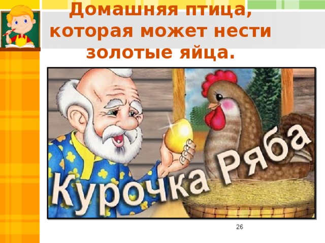 Домашняя птица, которая может нести золотые яйца.  