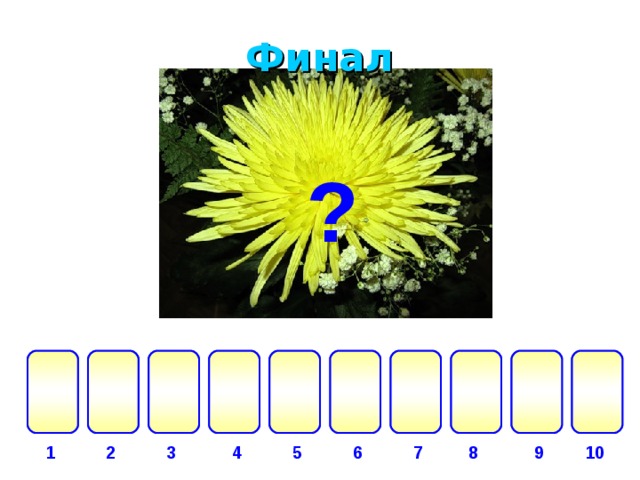 Финал ?        а    р з и а н т е м х 6 9 8 7 3 5 4 1 2 10 
