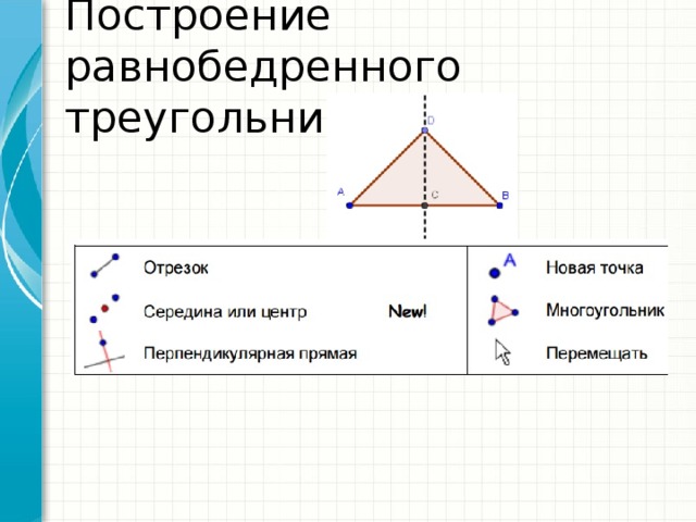 Построение равнобедренного треугольника 