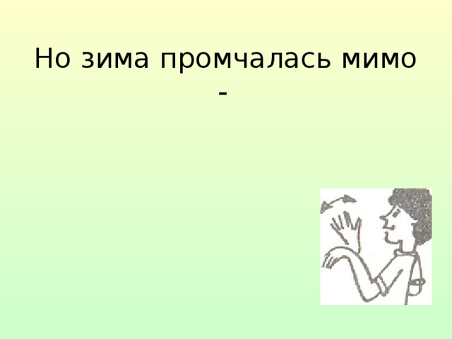 Но зима промчалась мимо -
