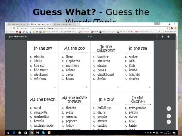 Guess What? - Guess the Words/Topic 