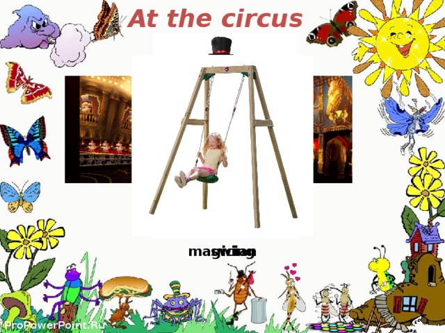 At the circus circus clown magician swing 