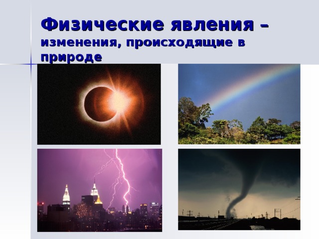 Физические явления – изменения, происходящие в природе 