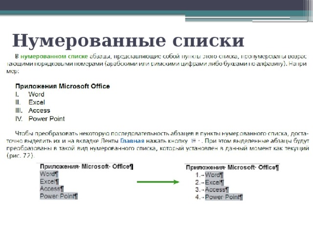 Нумерованные списки 