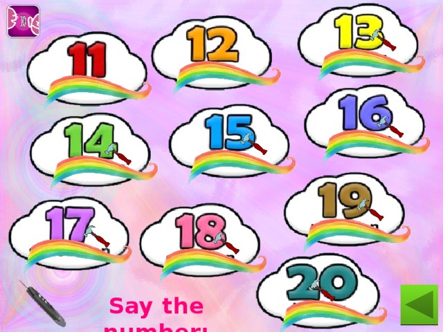 Look at the numbers in the middle and colour as in example:  11- blue - Which number/s do you colour :  