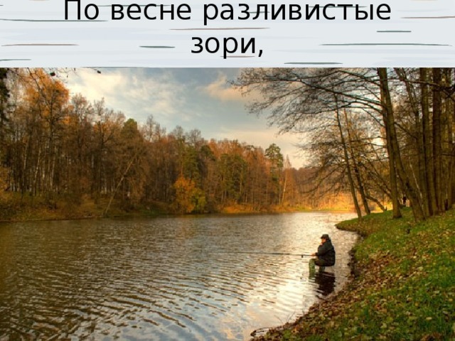 По весне разливистые зори,   