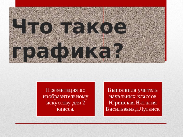 Что такое графика? Презентация по изобразительному искусству для 2 класса. Выполнила учитель начальных классов Юринская Наталия Васильевна,г.Луганск 