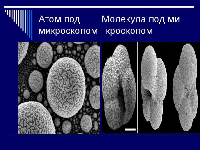 Атом под Молекула под ми  микроскопом кроскопом 