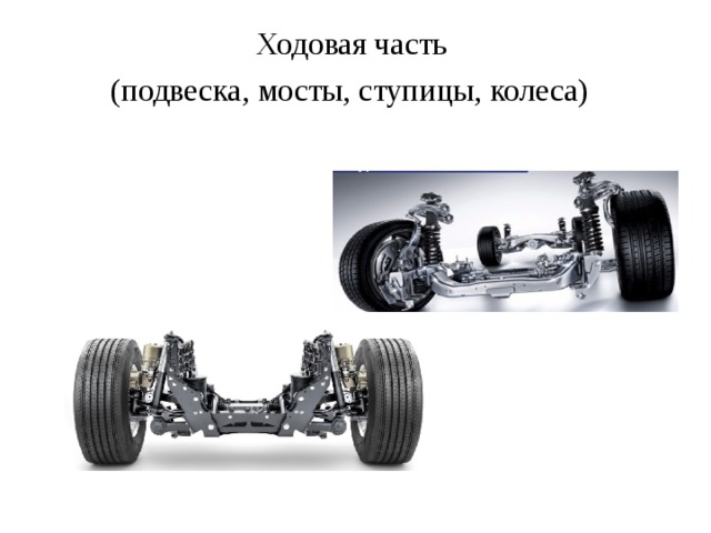 Ходовая часть   (подвеска, мосты, ступицы, колеса)  