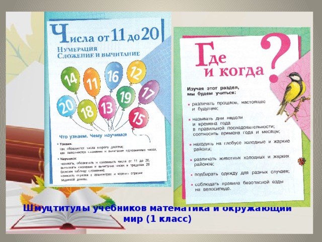                   Шмуцтитулы учебников математика и окружающий мир (1 класс) 