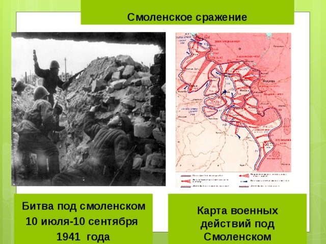 Смоленское сражение Битва под смоленском Карта военных действий под Смоленском 10 июля-10 сентября 1941 года 