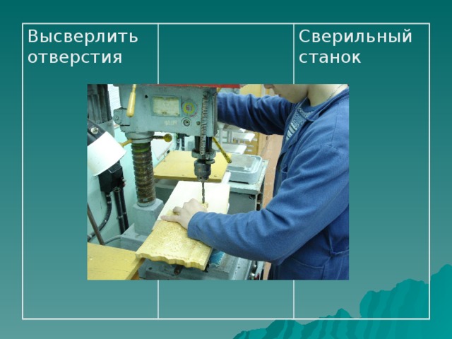 Высверлить отверстия Сверильный станок 