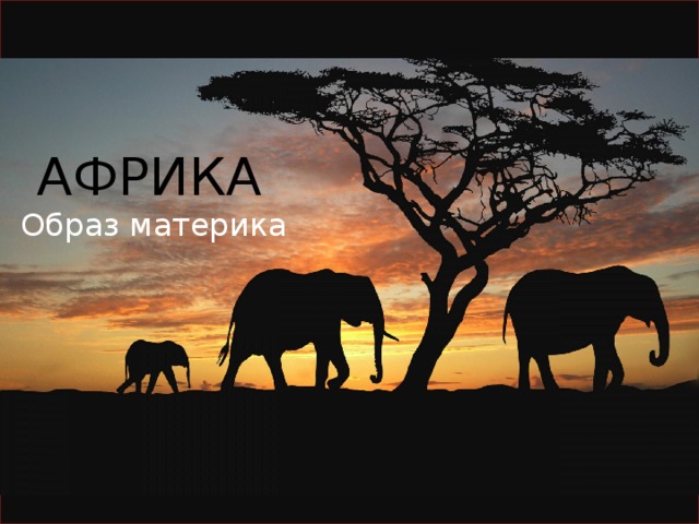АФРИКА Образ материка 