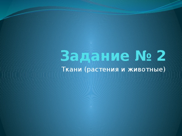 Задание № 2 Ткани (растения и животные) 