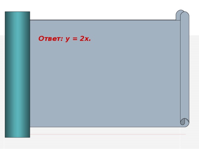 У = 2х +1 у Ответ: у = 2х. У = -х У = 2х 0 х У = -5х - 5 У = -х +1