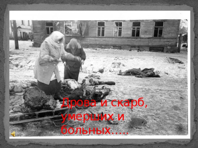 Дрова и скарб, умерших и больных….. 