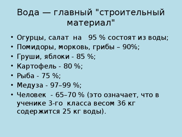 Вода — главный 