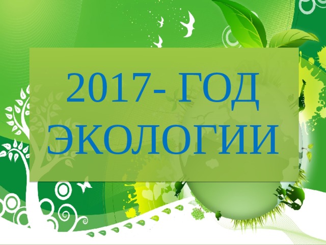 2017- ГОД ЭКОЛОГИИ 