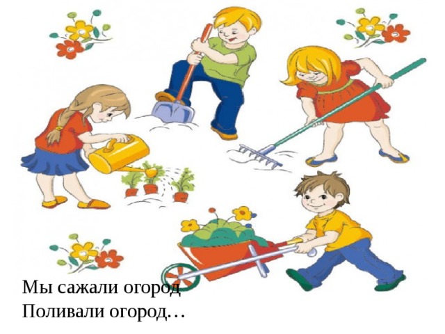 Мы сажали огород Поливали огород… 