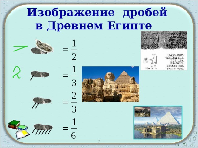 Изображение дробей  в Древнем Египте  7 