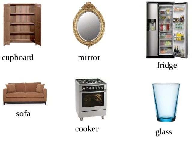 cupboard mirror fridge sofa cooker glass 