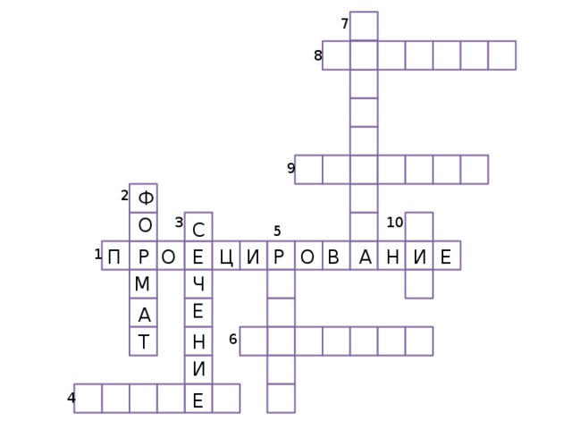 7 8 9 2 Ф 3 О 10 С 5 П Р О Е 1 И Ц О В Е И Н А Р М Ч Е А 6 Н Т И 4 Е