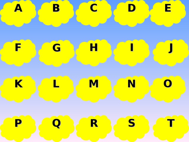 B A D C E J F I H G N L O M K students take turns selecting a lettered cloud. Click it, it will hyperlink to a ‘talk for a minute’ slide. Read the question, check understanding, then click to start the minute timer. Student talks. There is an editable text box at the bottom for the teacher to type into while in slideshow mode (just click and type.) Teacher can type out the students answer as they talk, or use it afterwards to explain / correct / elaborate / improve etc. Click the yellow ‘H’ (home) cloud in the top left corner to hyperlink back to the home slide. S R Q P T  