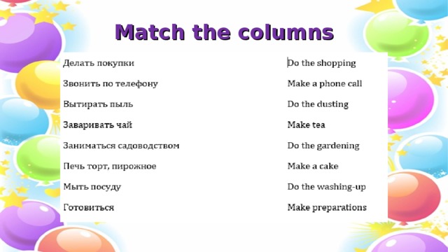 Match the columns