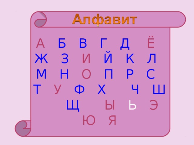 А  Б В Г Д  Ё  Ж З  И  Й К Л М  Н  О  П Р С Т  У  Ф Х Ч Ш  Щ  Ы Ь Э Ю Я 