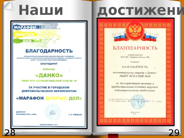 Наши достижения. 28 29 