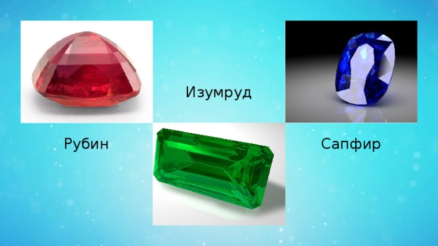Изумруд Рубин Сапфир 