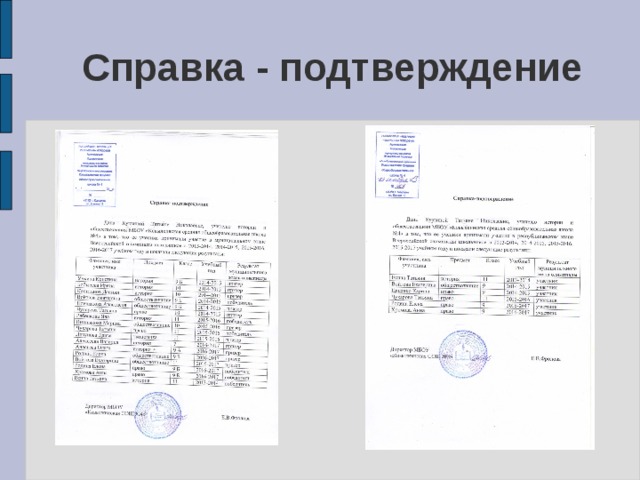 Справка - подтверждение 