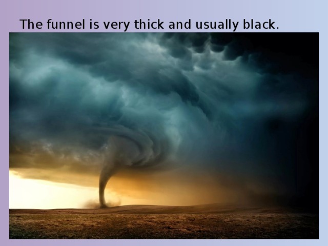The funnel is very thick and usually black.   