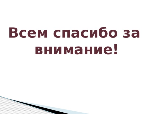 Всем спасибо за  внимание!    