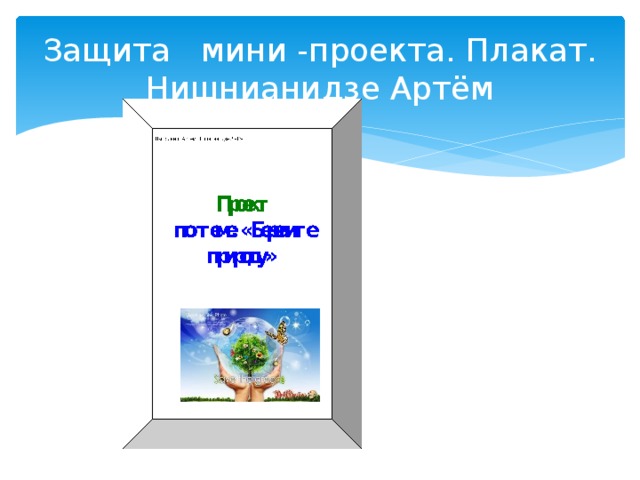 Защита мини -проекта. Плакат.  Нишнианидзе Артём 