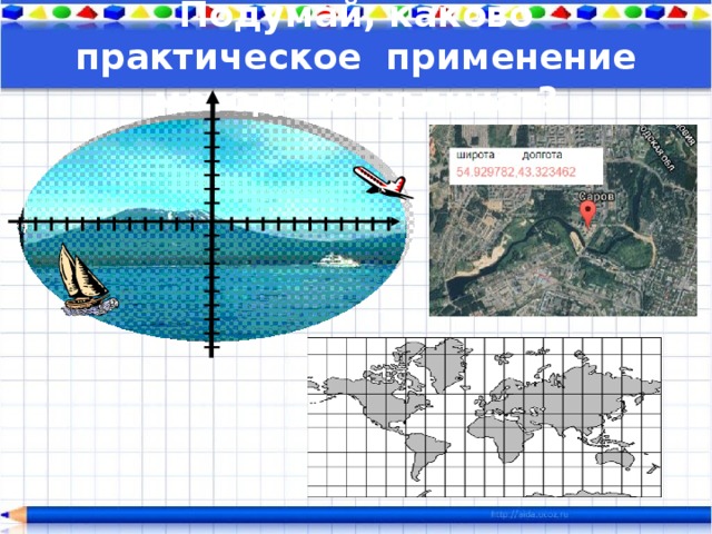 Подумай, каково практическое применение метода координат? 