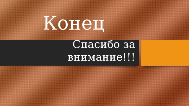 Конец Спасибо за внимание!!! 