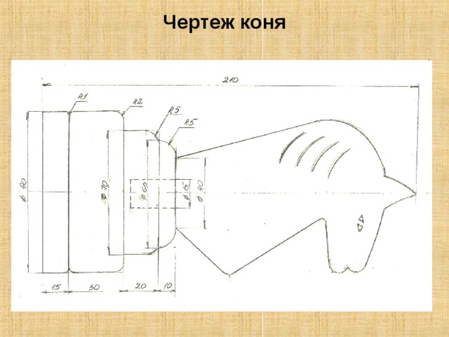 Чертеж коня 