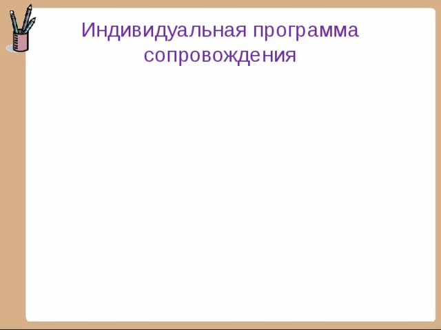 Индивидуальная программа сопровождения 