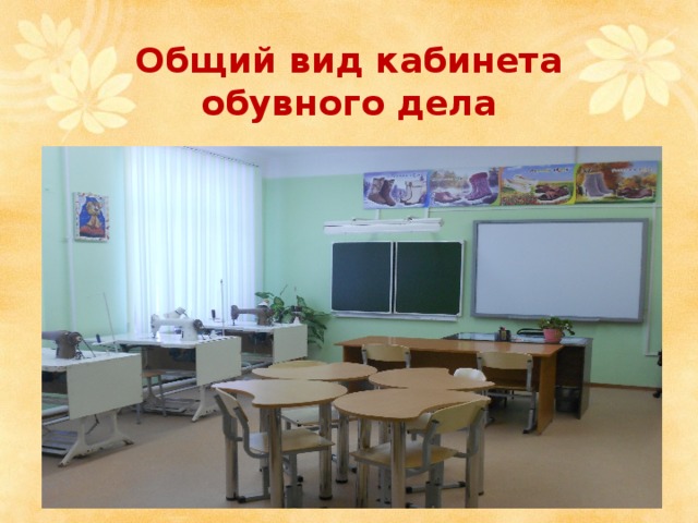 Общий вид кабинета  обувного дела )  