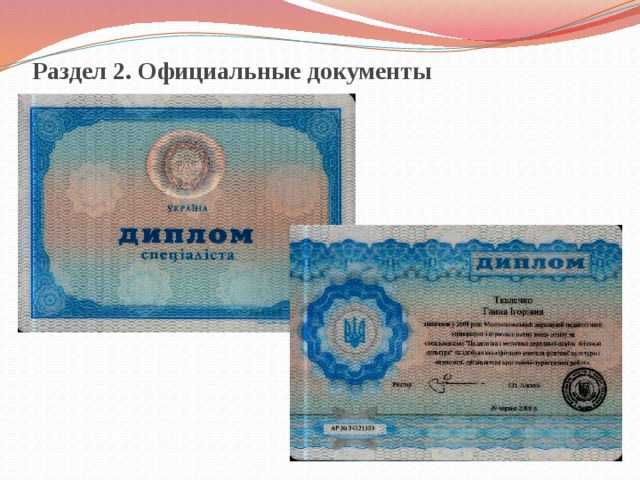 Раздел 2. Официальные документы 