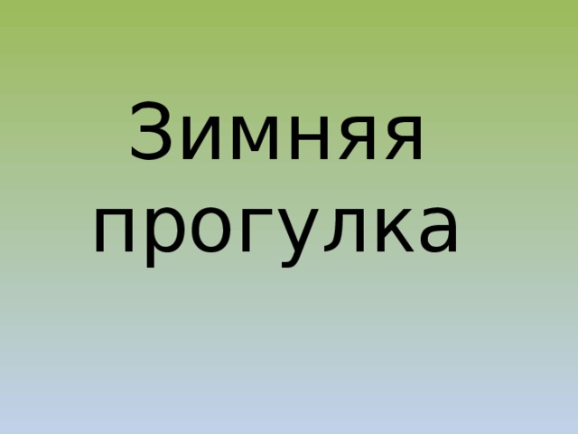 Зимняя  прогулка 